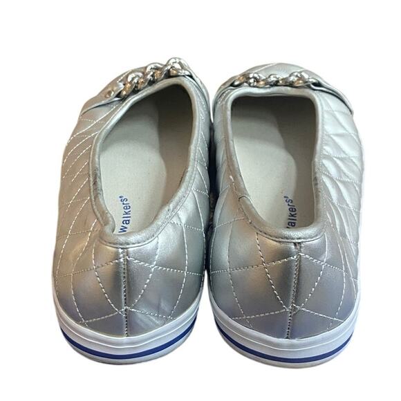 Avenue Cloud Walkers Katie Slip On Shoe Women's 9.5 Silver Quilted Flats Rubber - Picture 6 of 9